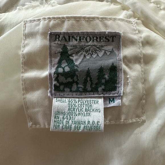 Vintage Rainforest Men's Windbreaker White with Hoodie Size Medium - Picture 9 of 9